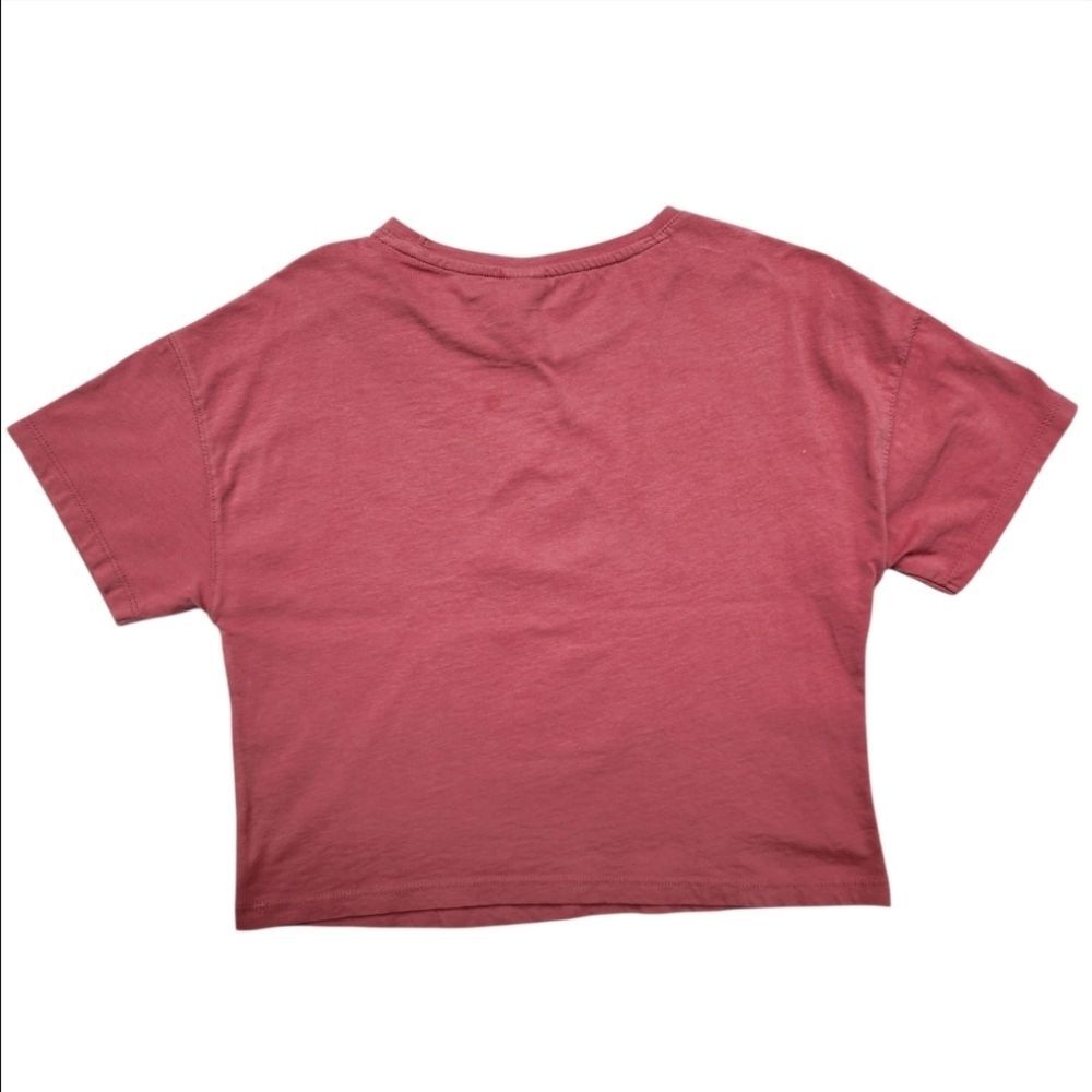 Zara Girls Cropped Top Pink Fashion Short Sleeve Oversized Fit Size 9/10 Large - Picture 4 of 6